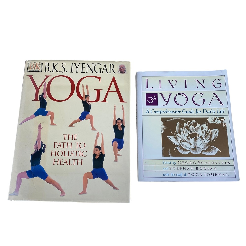 B.K.S. Iyengar Yoga Path to Holistic Health & Living Yoga Book Bundle 2pc A18Q